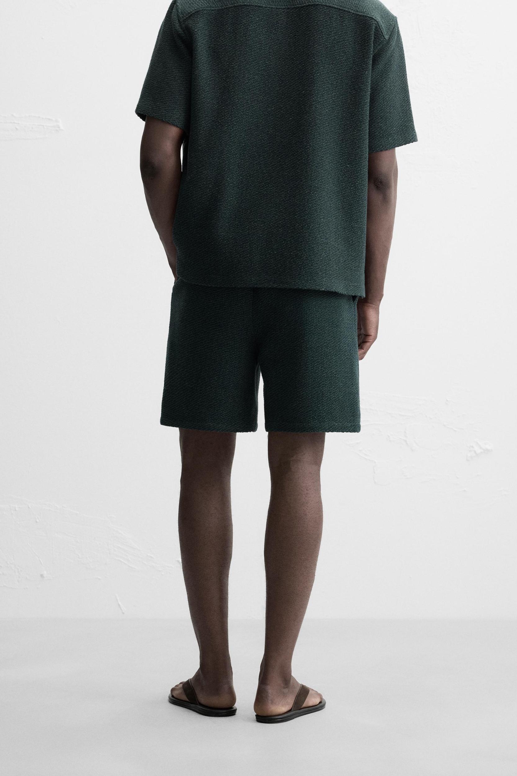 TEXTURED REGULAR FIT SHORTS Product Image