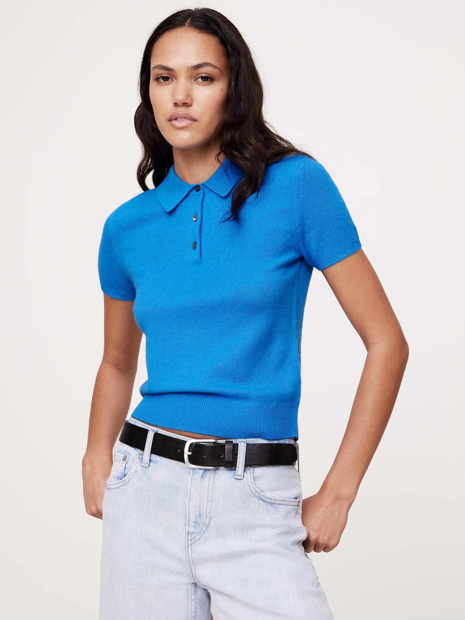 Lightweight Cashmere Short-Sleeve Sweater Polo Product Image