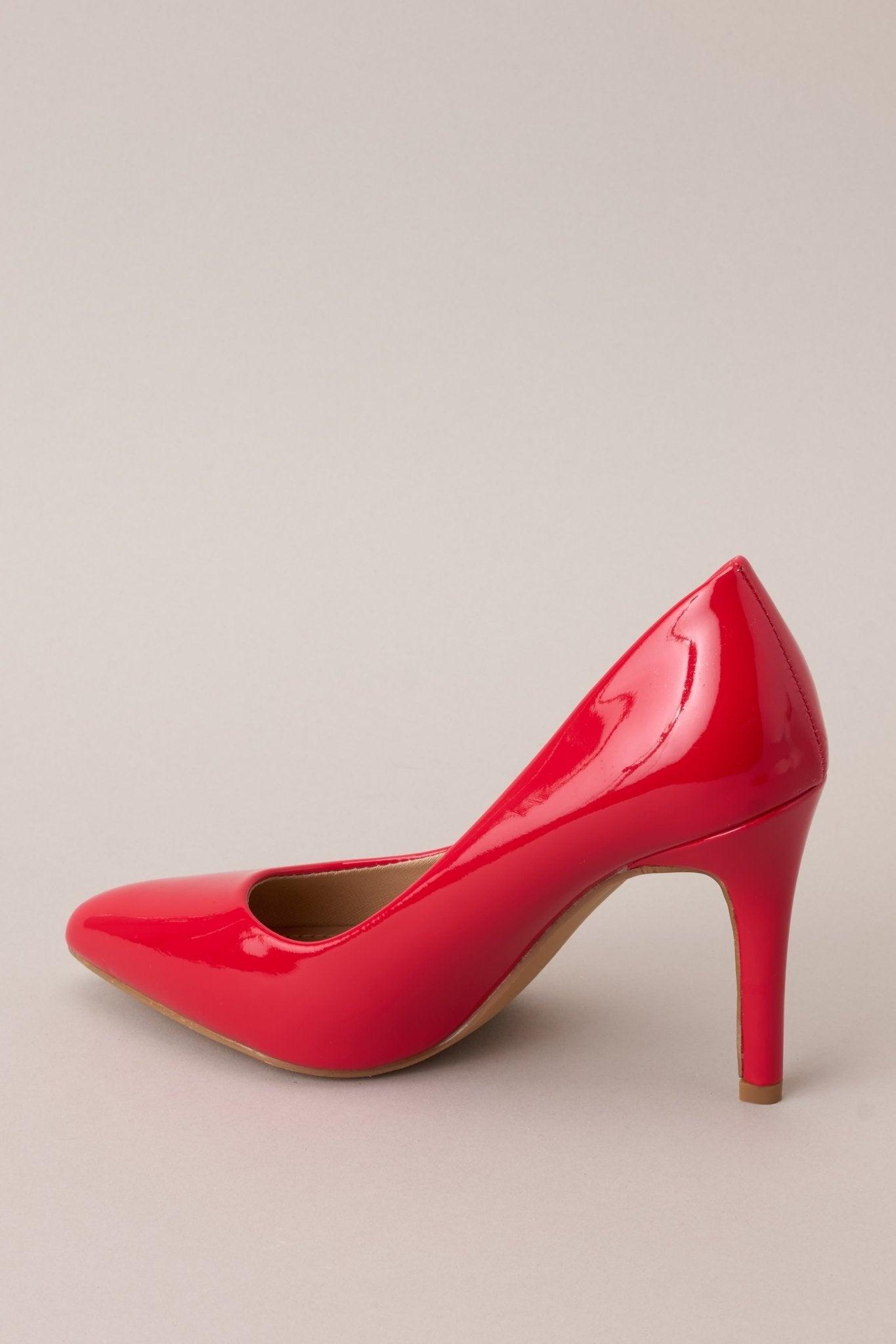 Magic Moments Pointed Toe Red High Heel Pumps Product Image
