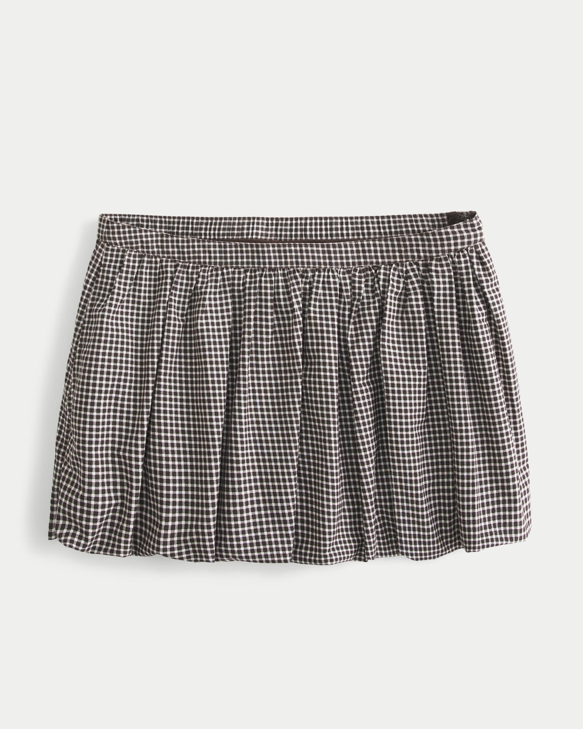 Plaid Bubble Mini Skirt Product Image