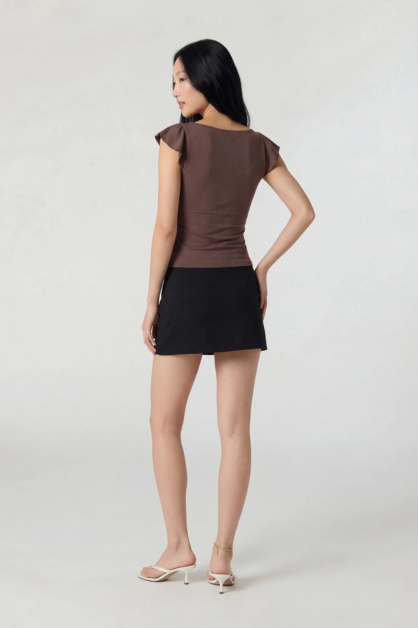 V-Neck Ruffle Tie Front Top Female Product Image