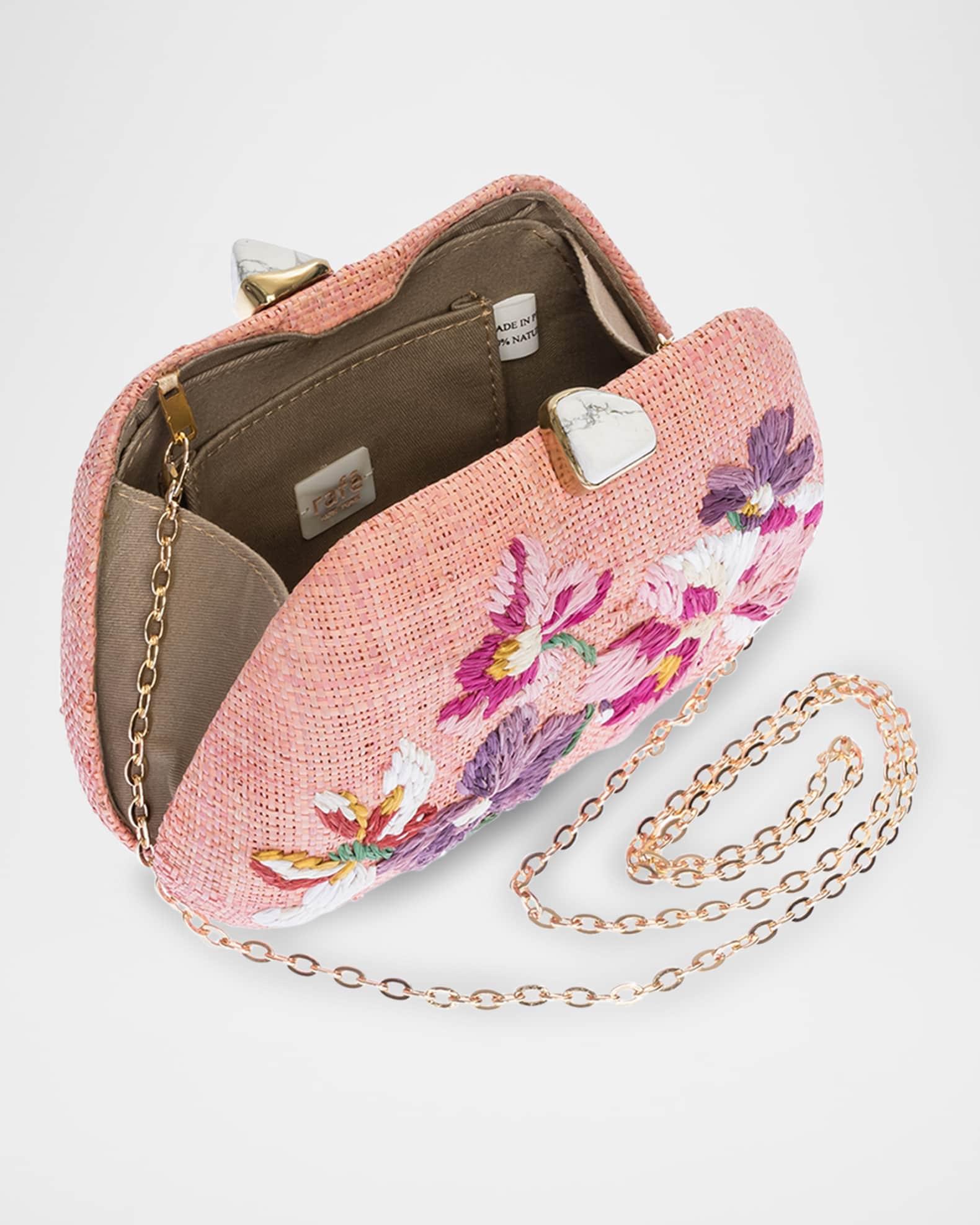 Tamu Flower Raffia Clutch Bag Product Image
