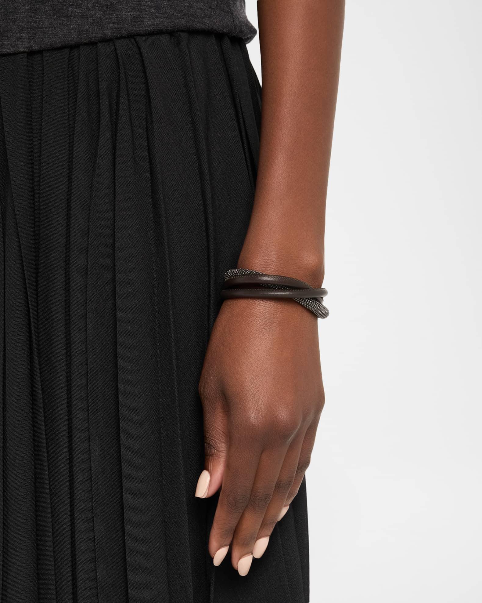 Monili Leather Twisted Coil Bracelet Product Image