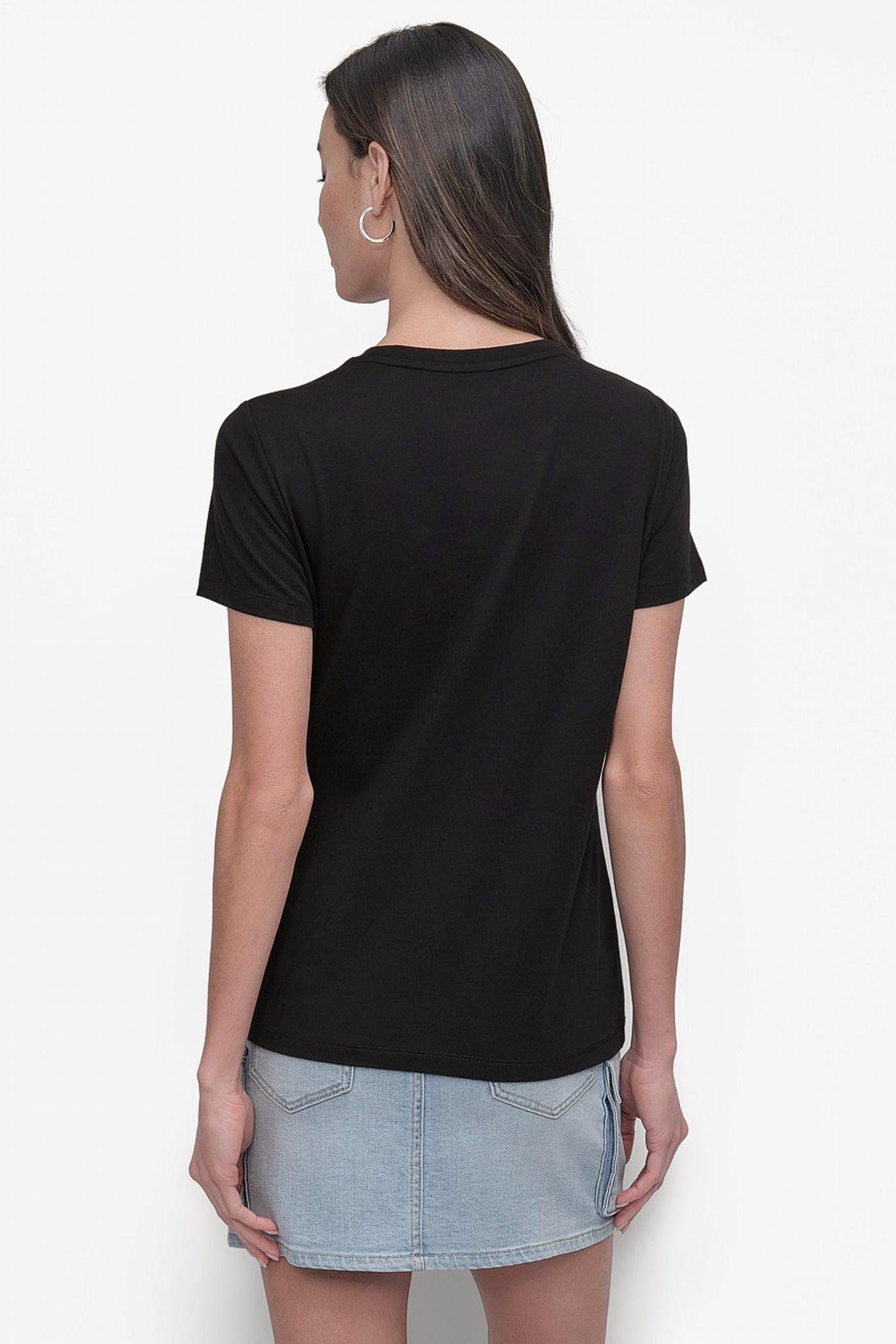 DKNY RHINESTONE STUD LOGO TEE Product Image