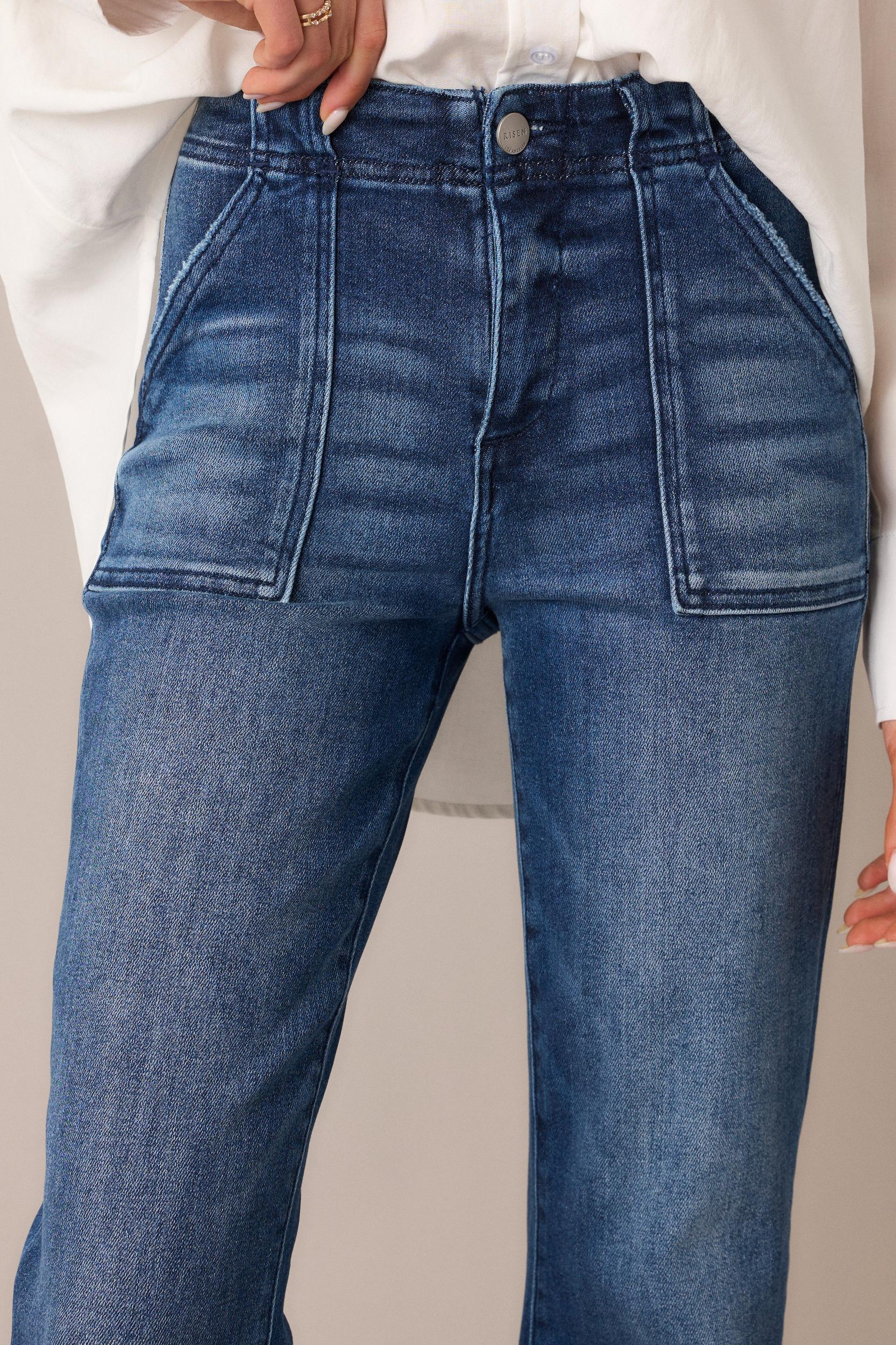 Killing Time Dark Wash Straight Leg Jeans Product Image