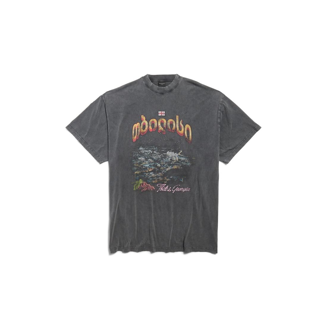Men's Tbilisi T-shirt Oversized in Black Faded Product Image