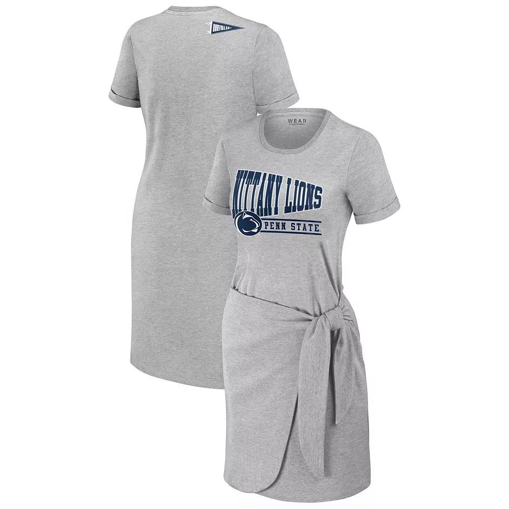 Women's WEAR by Erin Andrews Heather Gray Penn State Nittany Lions Knotted T-Shirt Dress,  Product Image