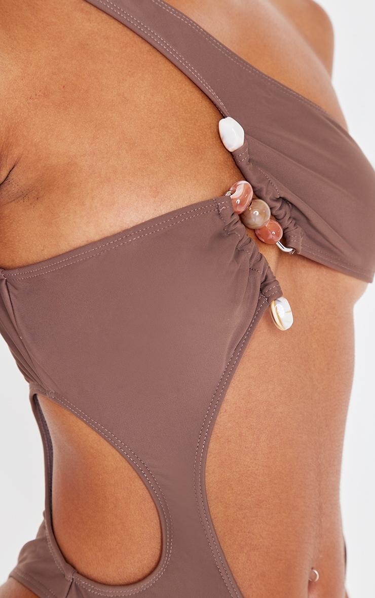 Chocolate Stone Trim Cut Out Swimsuit Product Image