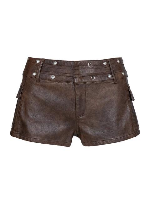 Born To Ride Shorts Washed Brown Product Image