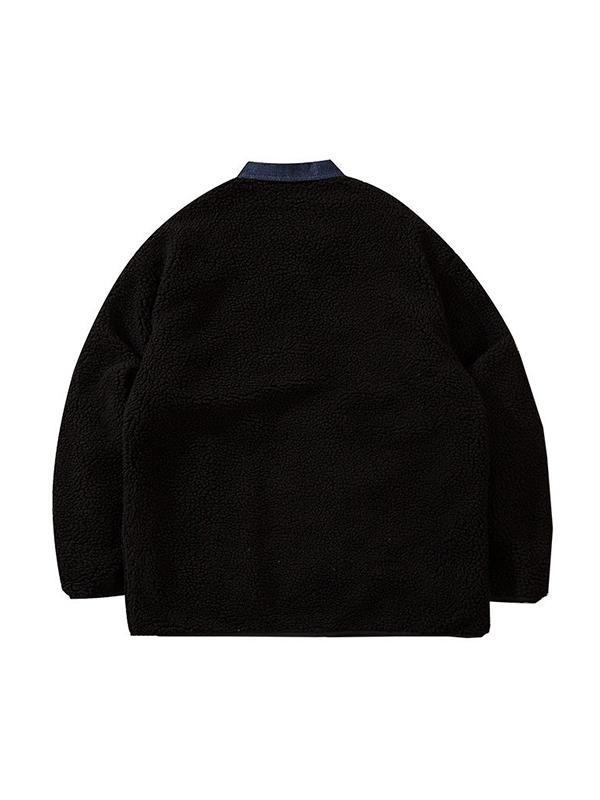 Men's Lambswool Splice Fake Two Piece Jacket Product Image