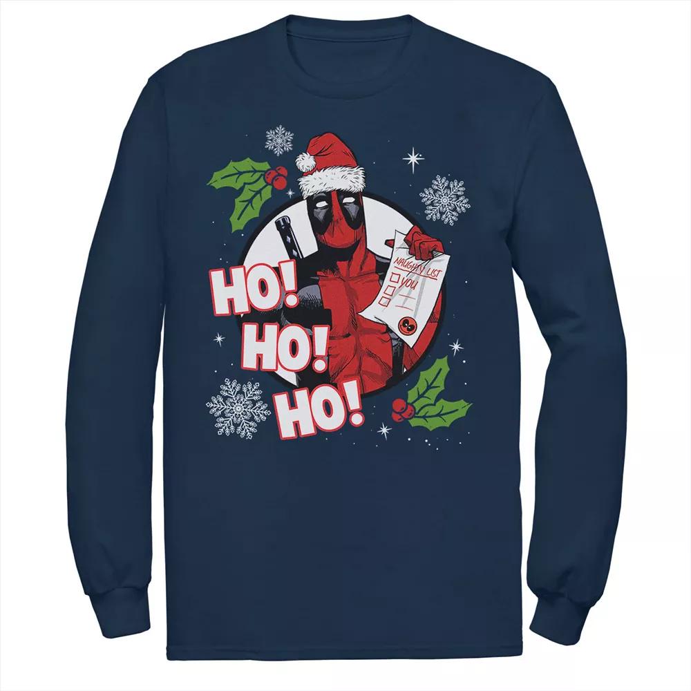 Men's Marvel Deadpool Santa Naughty List Holiday Tee,  Product Image