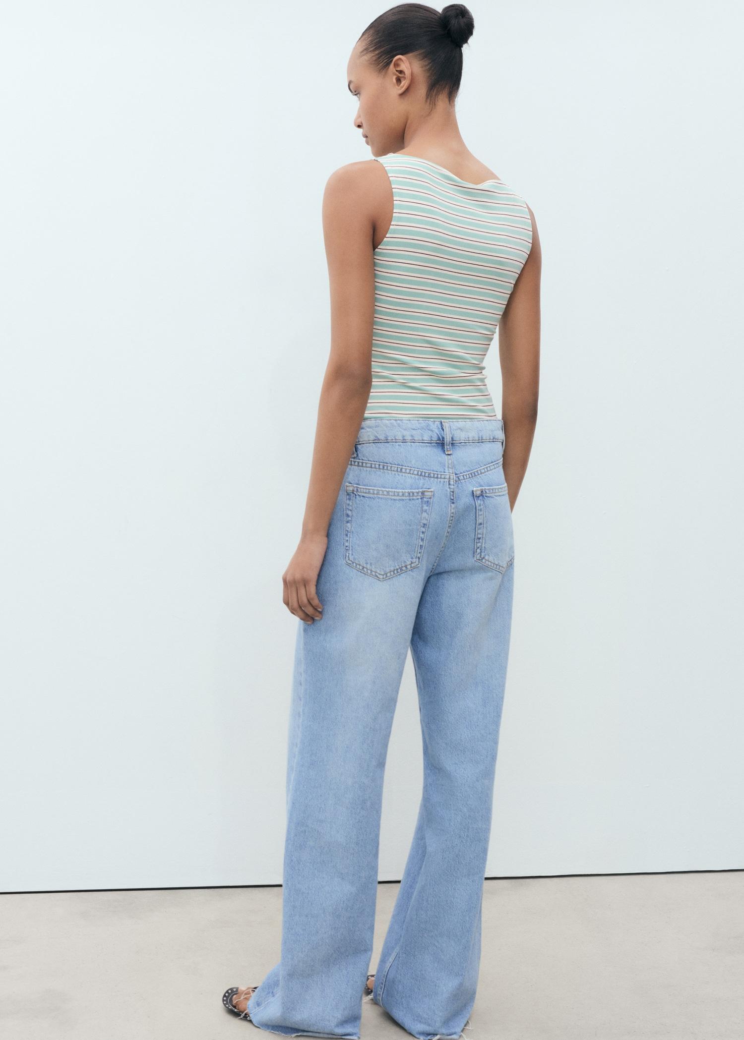 Striped boat-neck top - Women | MANGO USA Product Image