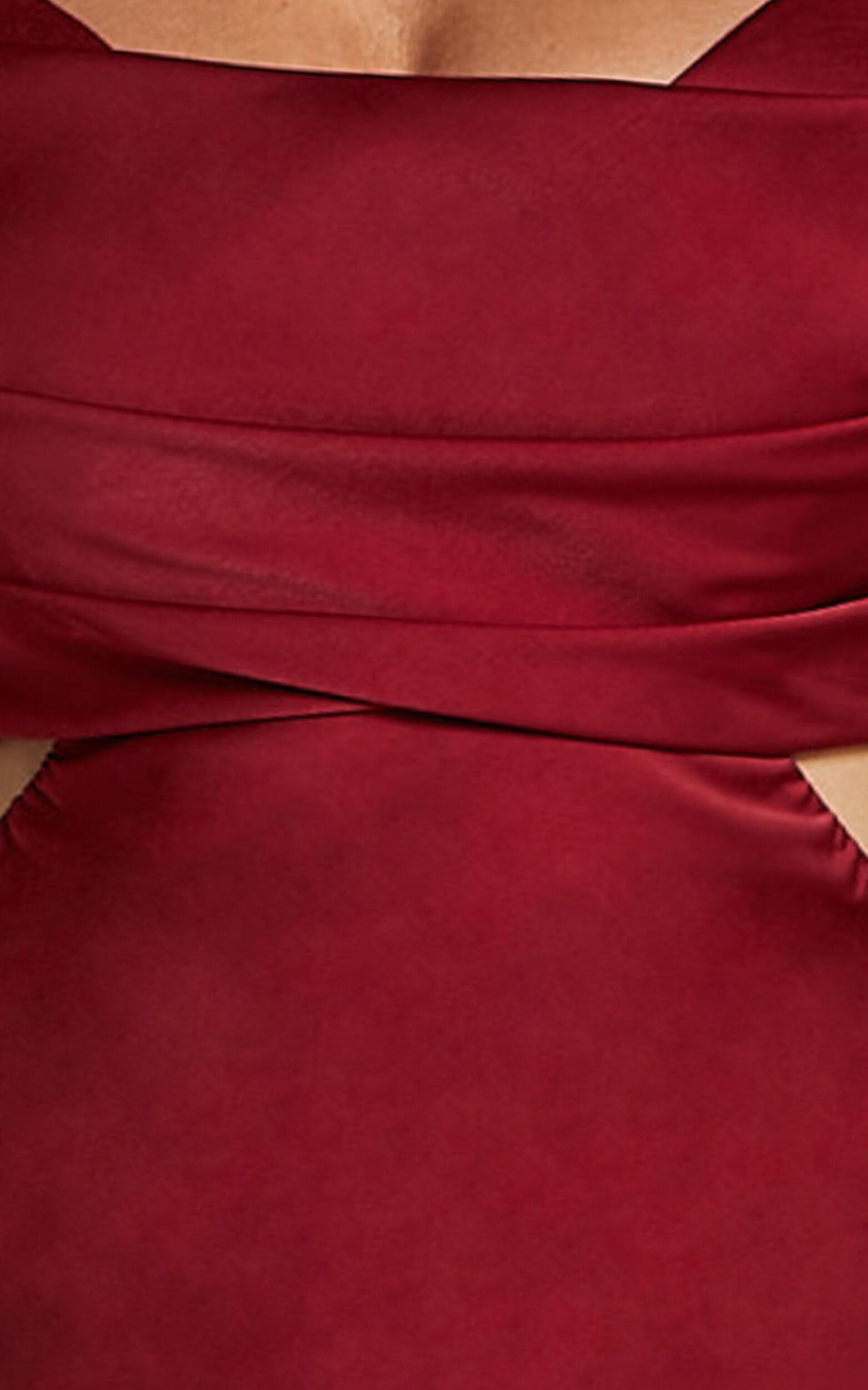 Sophie Maxi Dress - Cowl Neck Cross Back Dress in Red Product Image