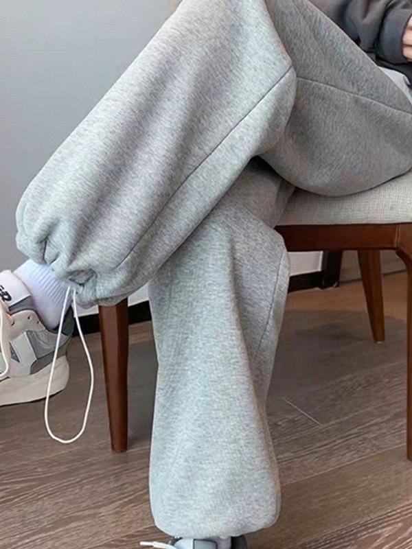 Fleece Lined Straight Leg Sweatpants Product Image
