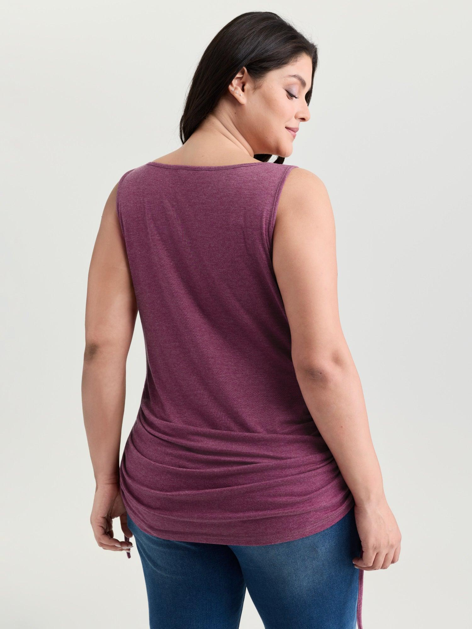 Supersoft Drawstring Ruched Scoop Neckline Tank Top Female Product Image