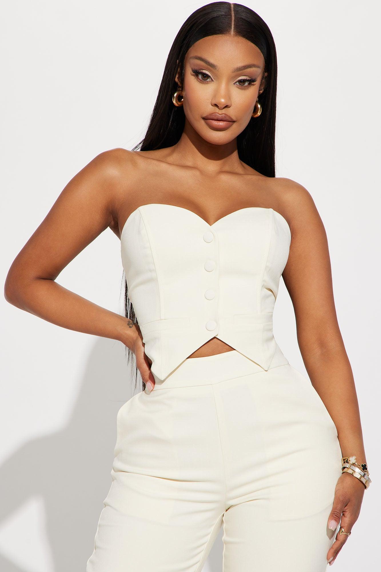 Amelia Two Piece Pant Suit - Cream Product Image