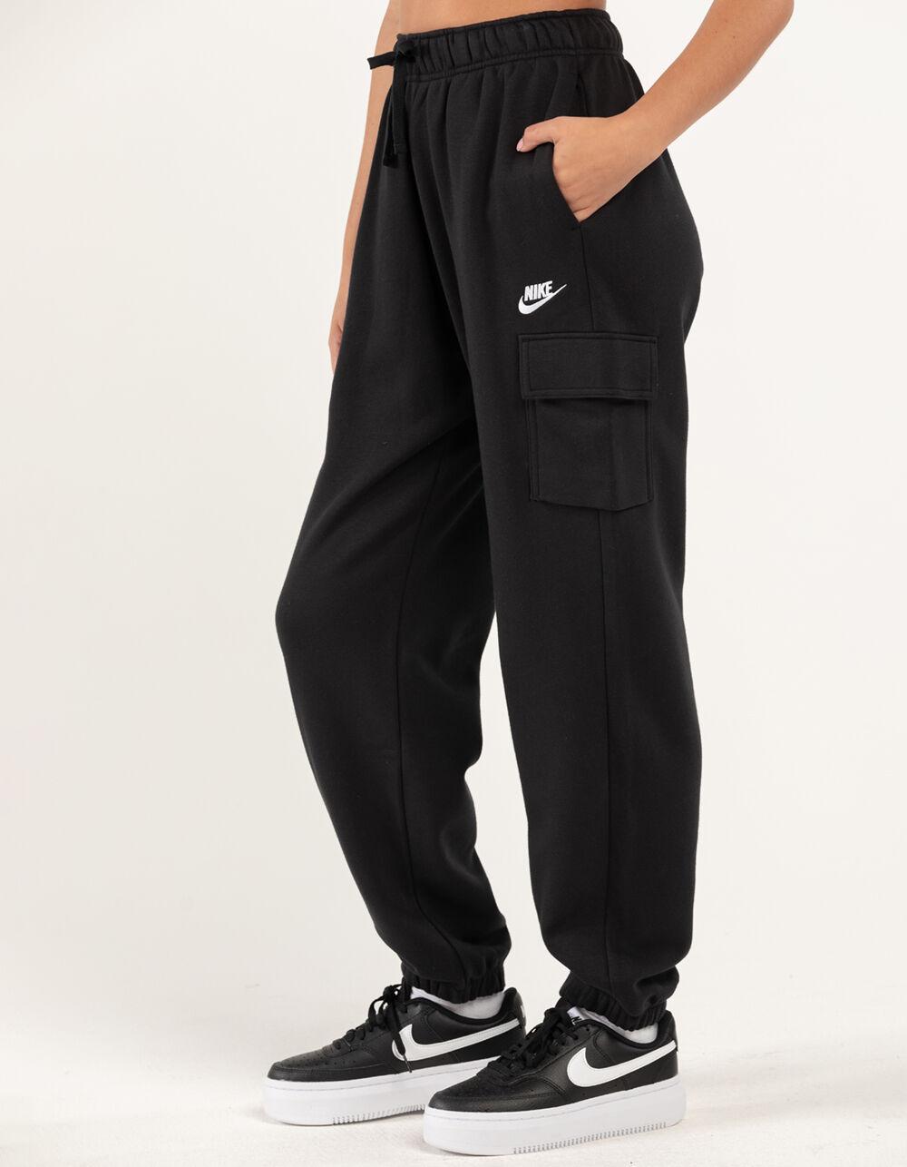 NIKE Sportswear Essentials Club Fleece Womens Cargo Sweatpants - BLACK Product Image