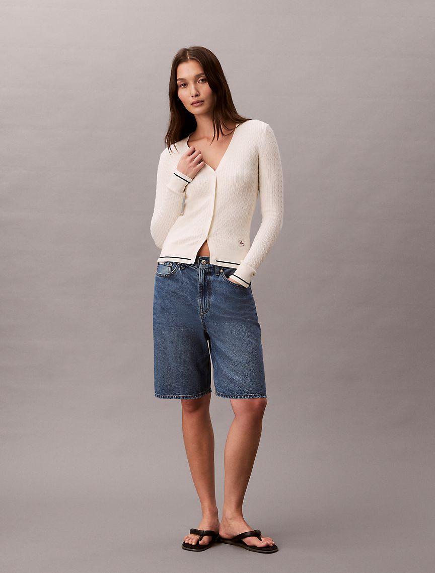 Woven Monologo Cable Cardigan Product Image