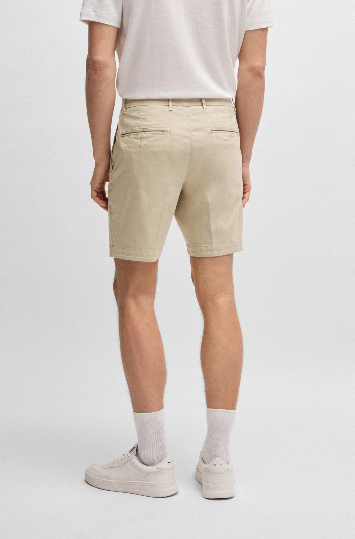 BOSS - Slim-fit shorts in stretch-cotton twill - Light Orange Product Image