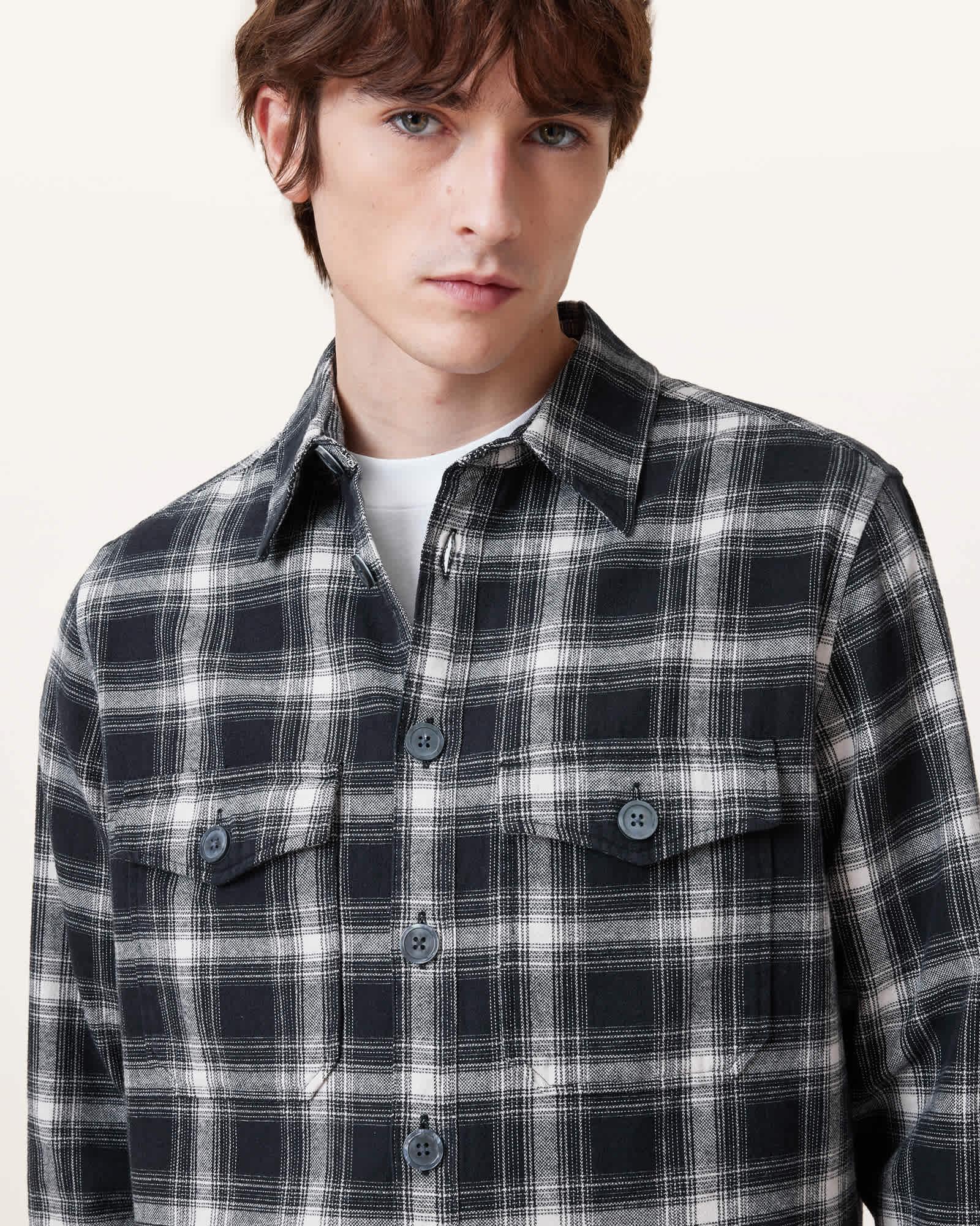 Hamura Checked Relaxed Fit Shirt Product Image