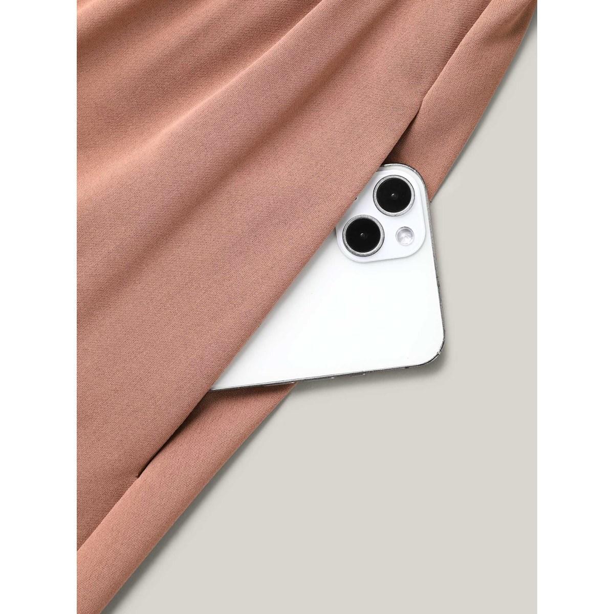 Plus Size Contrast Lace Flutter Sleeve Breezy Midi Dress Rouge Women At the Office Woven ribbon&lace trim V-neck Cap Sleeve Curvy BloomChic 30/6X Product Image