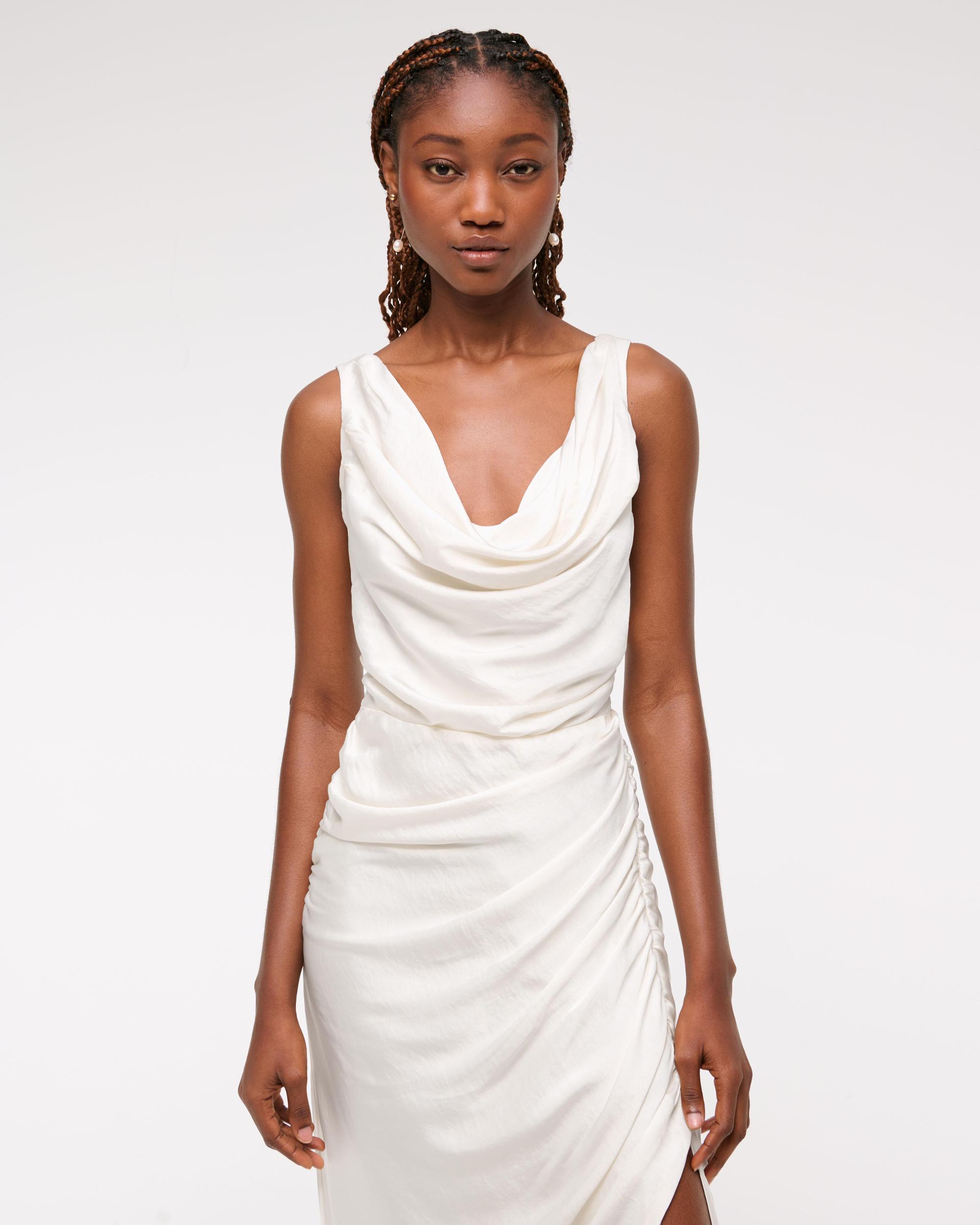 Cowl Neck Draped Maxi Dress Product Image
