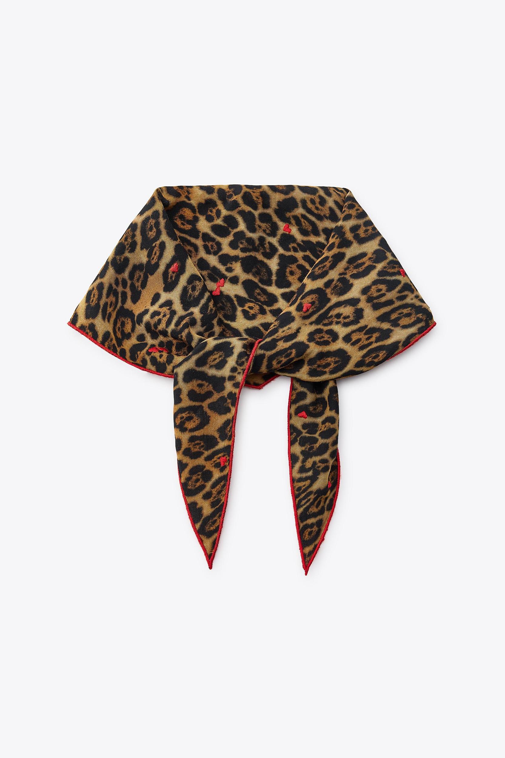 ANIMAL PRINT BANDANA WITH HEART EMBROIDERY Product Image