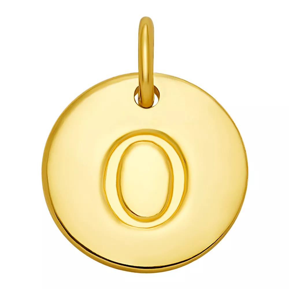PRIMROSE 18k Gold Over Sterling Silver Letter Disc Charm, Women's, Gold Over Sterling D Product Image