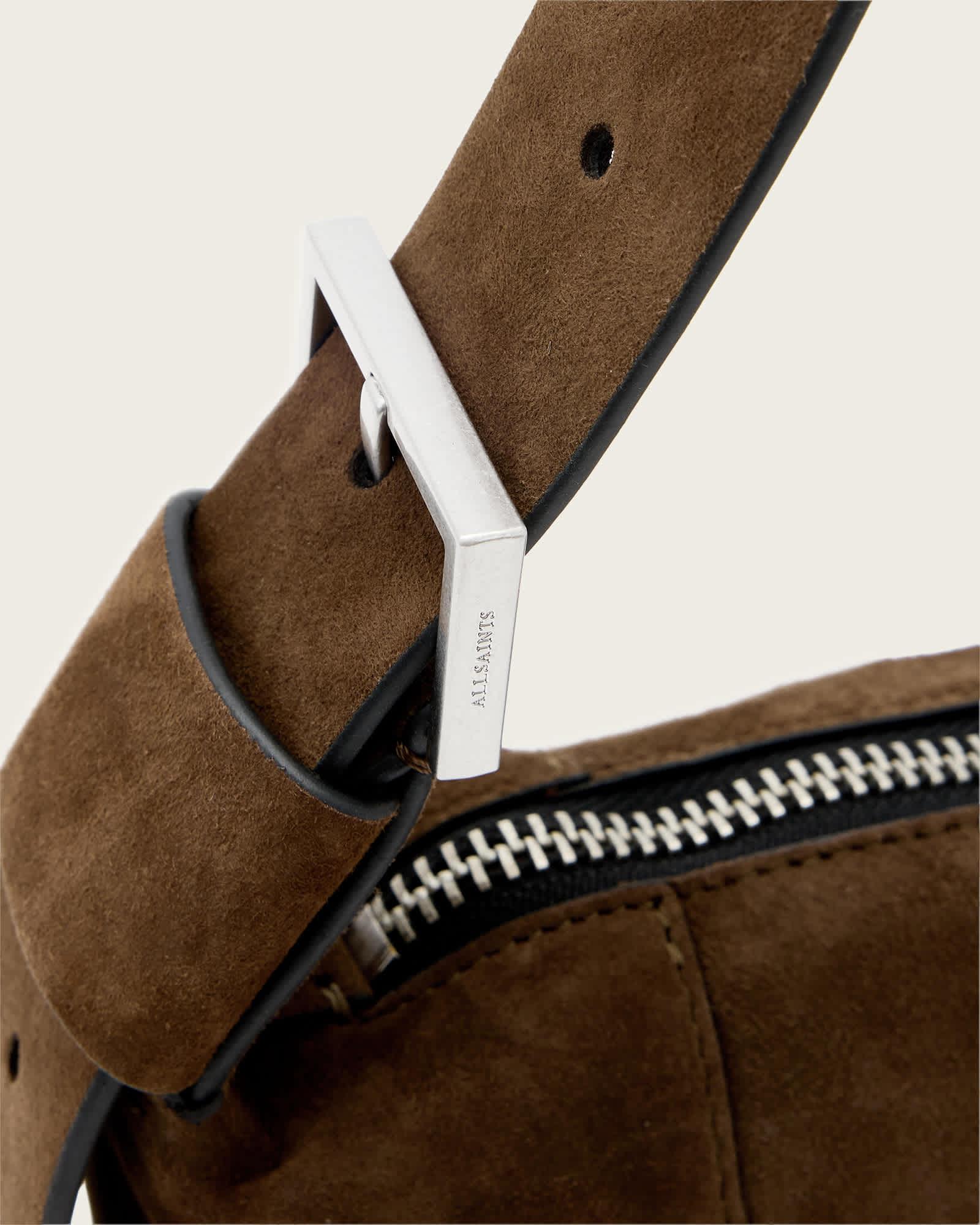 Vega Suede Mini Bag FANGO BROWN | ALLSAINTS US Product Image