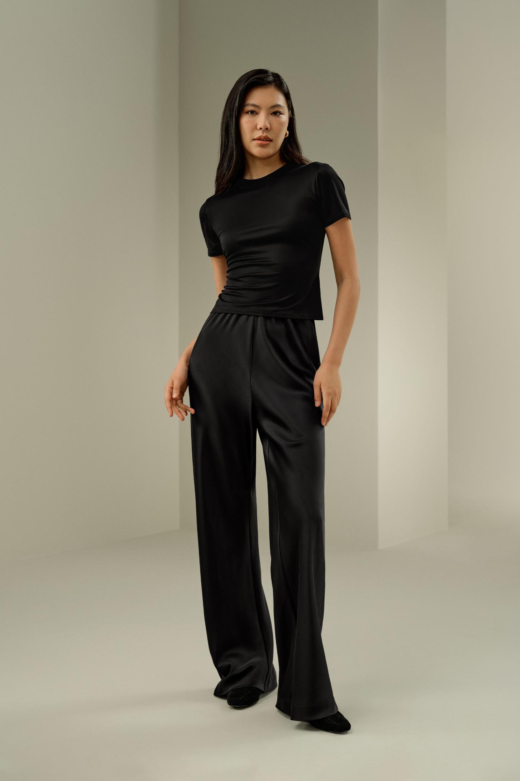 Slim Fitted Silk Jersey Tee Product Image