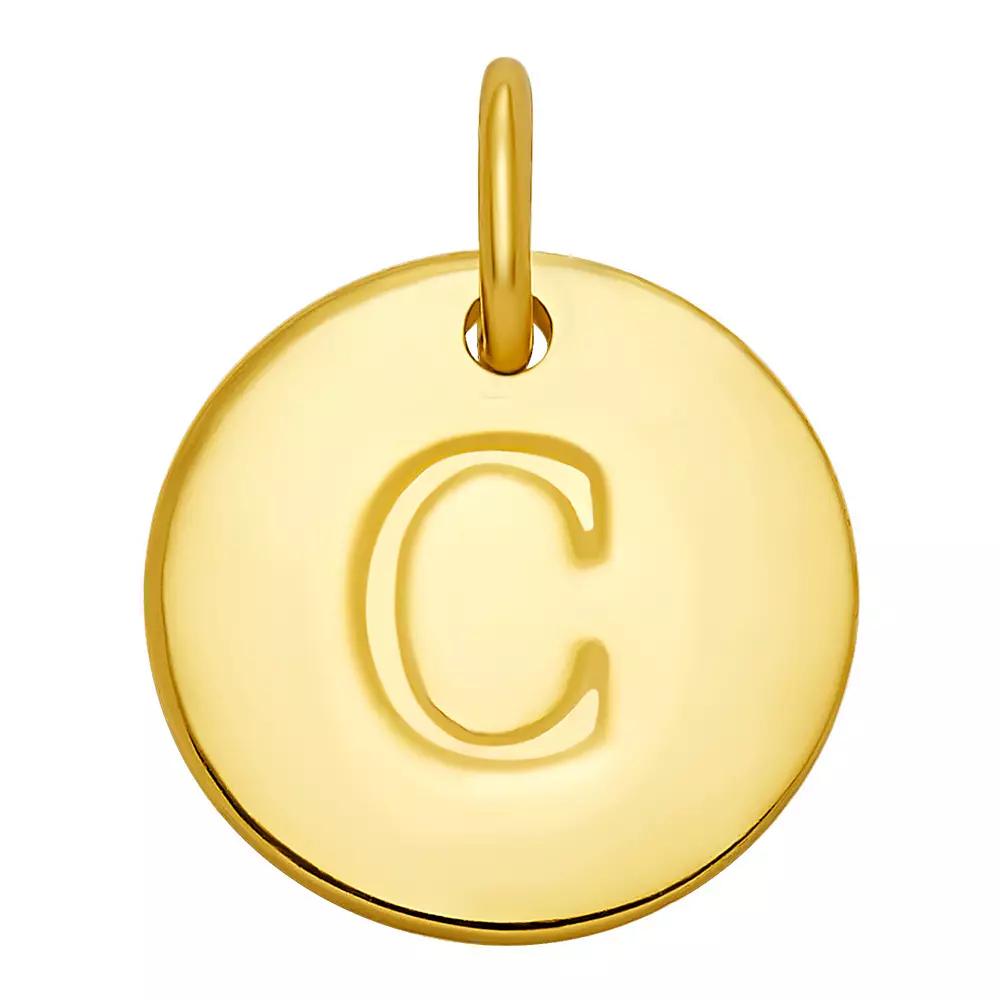 PRIMROSE 18k Gold Over Sterling Silver Letter Disc Charm, Women's, Gold Over Sterling D Product Image