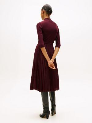 Pleated Mix Media Midi Dress Product Image