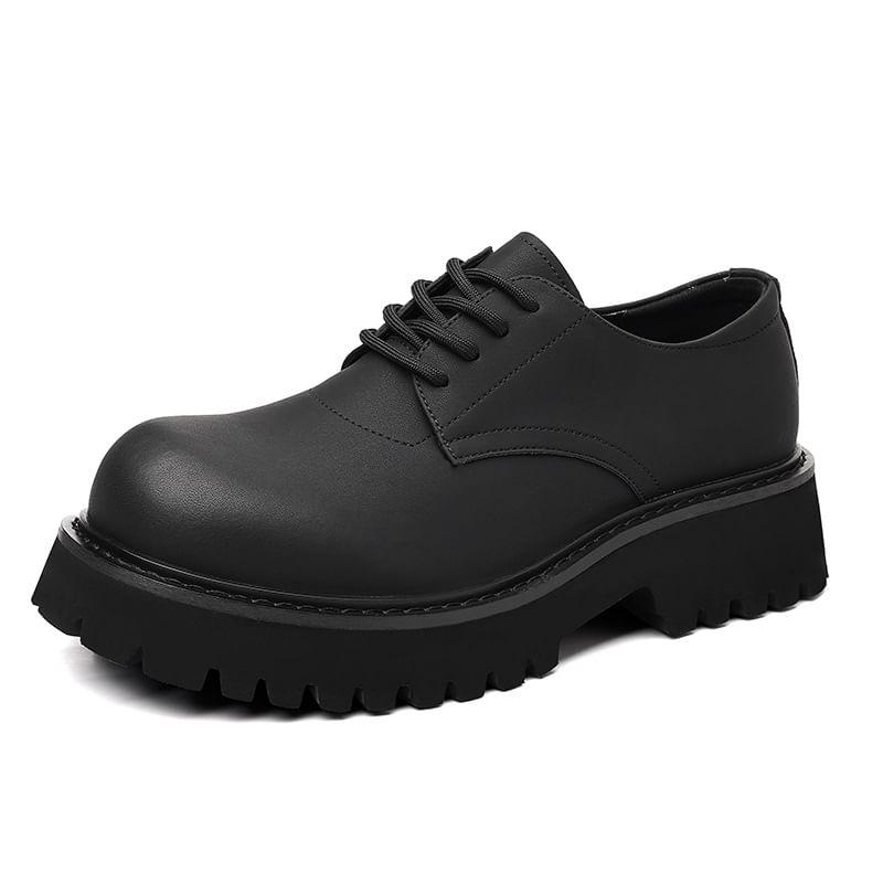 Plain Lace-Up Derby Shoes Product Image