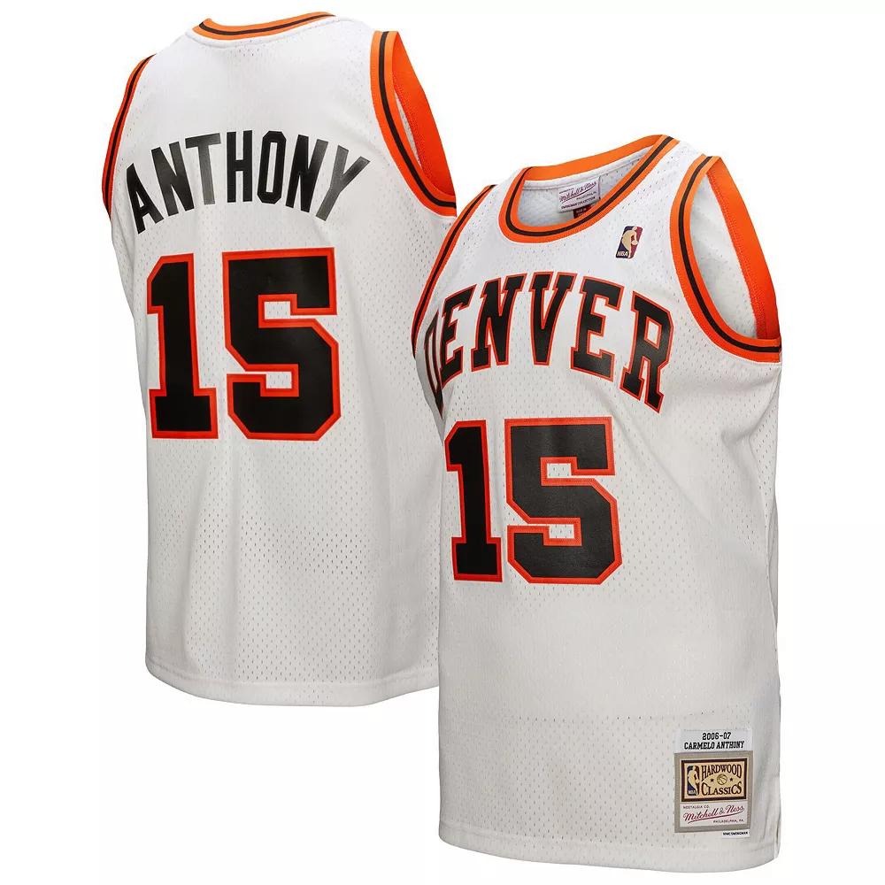 Men's Mitchell & Ness Carmelo Anthony White Denver Nuggets 2006/07 Swingman Jersey, Size: Medium, Nug White Product Image