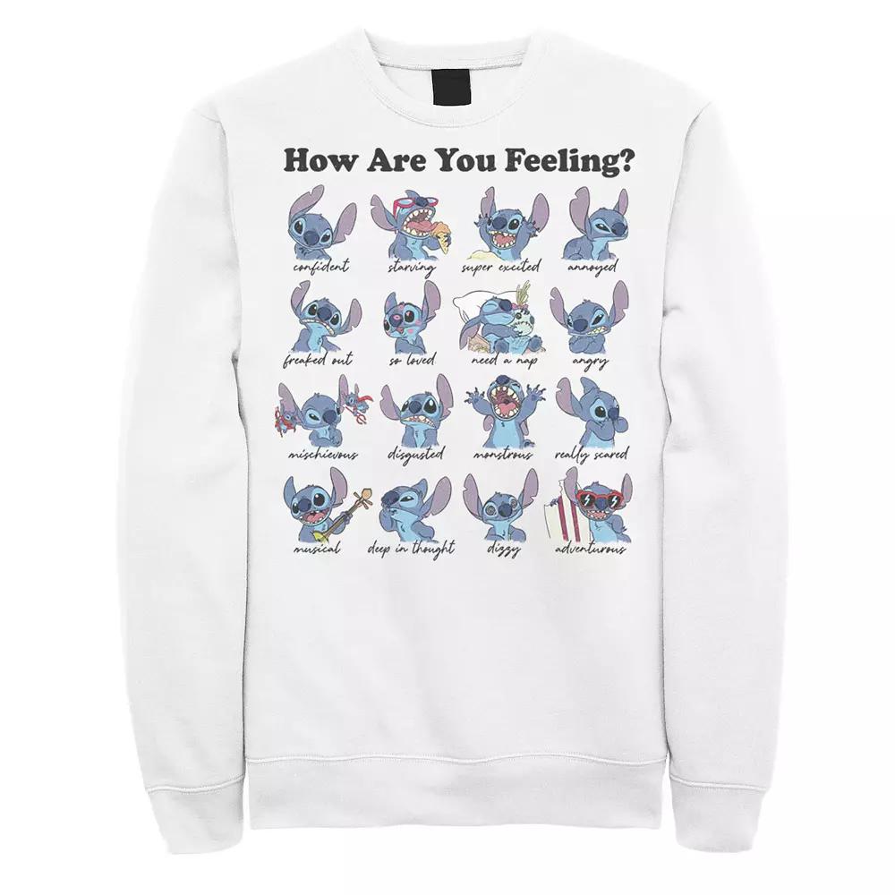 Disney's Lilo & Stitch Moods Poster Men's Sweatshirt, Size: Small, White Product Image