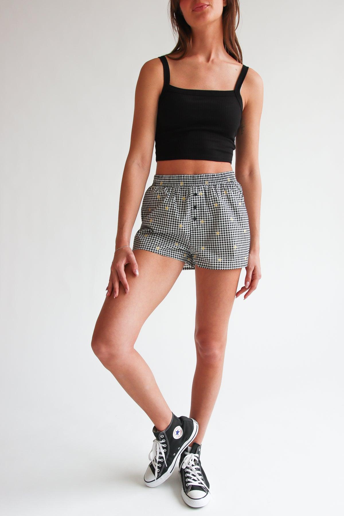 Printed Gingham Boxer Shorts Product Image
