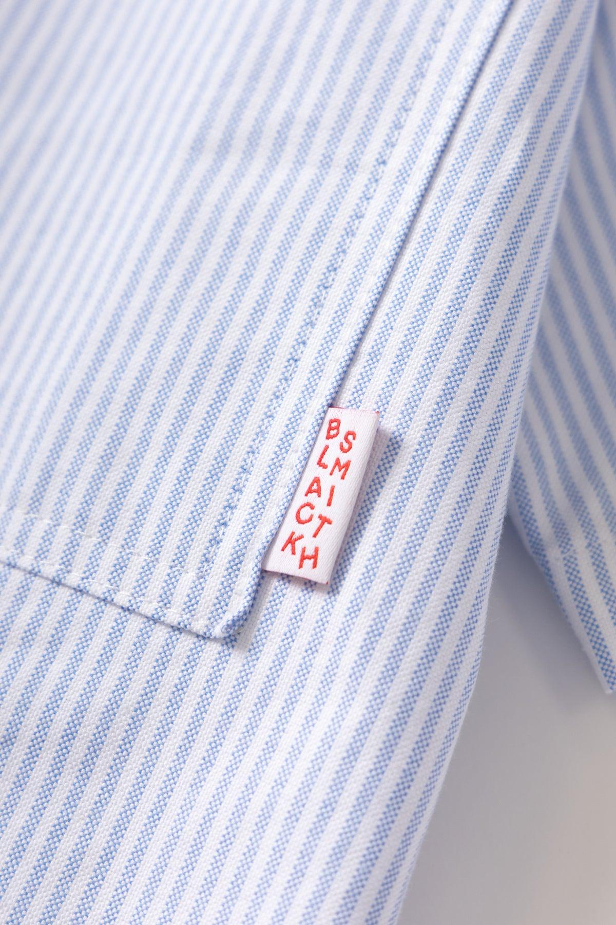 Blacksmith - 'Boxford' Short Sleeve Utility Shirt - Blue Stripe Product Image