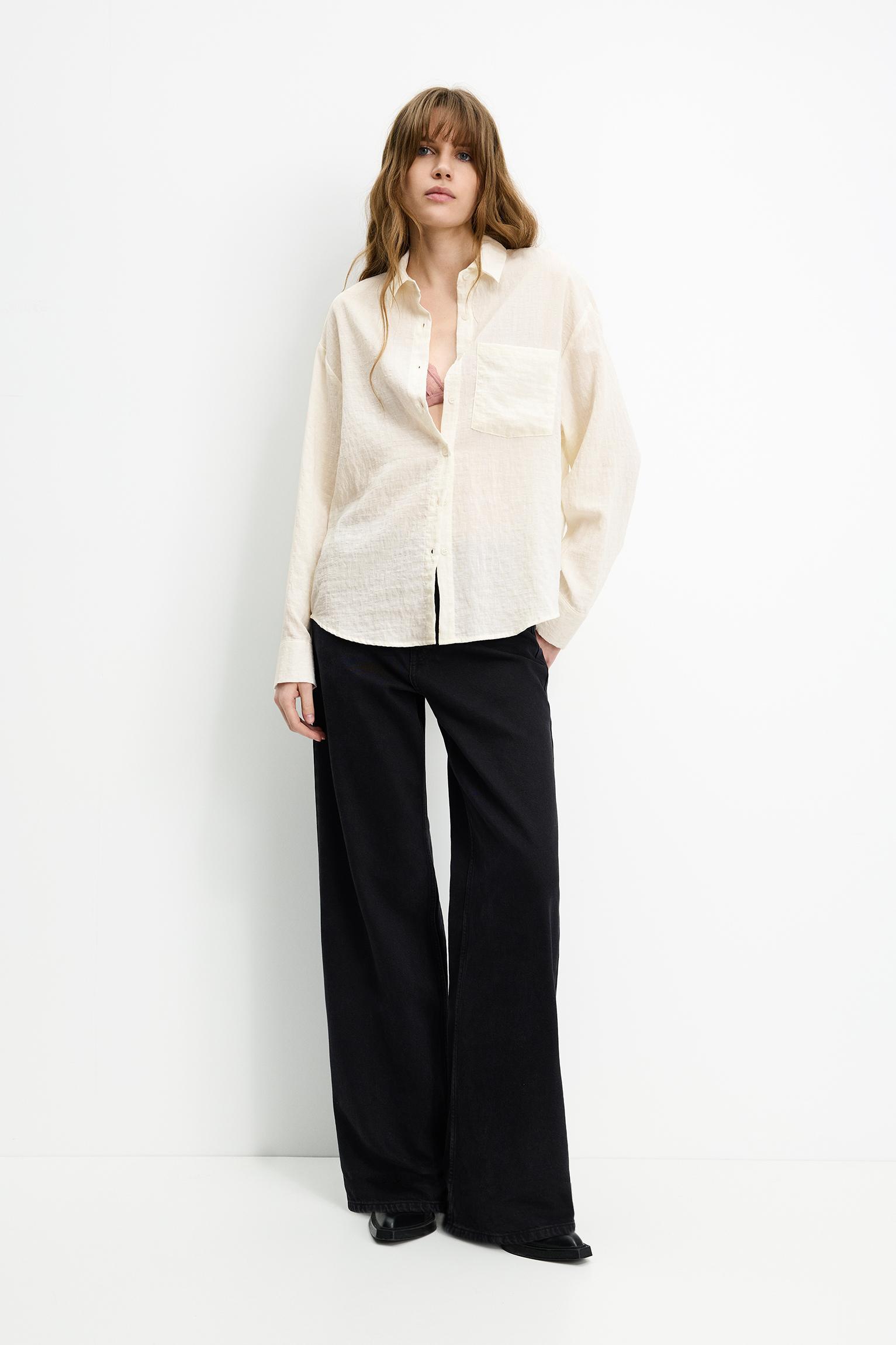 Semi-sheer oversize shirt Product Image