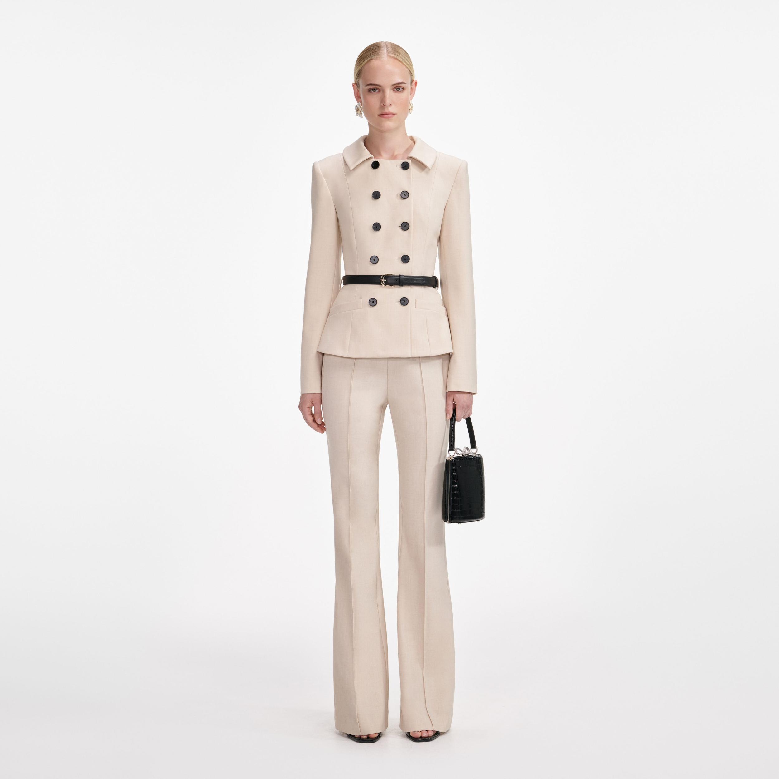 Beige Twill Jumpsuit Product Image