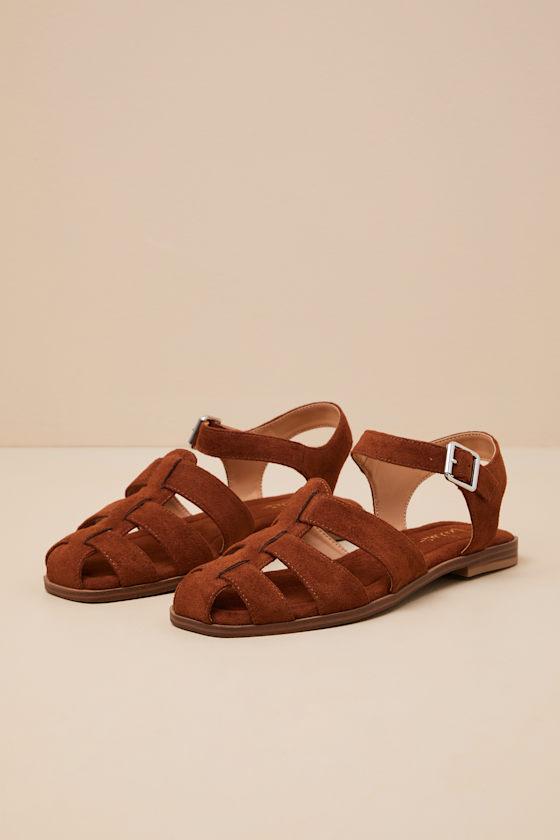 Rigmore Chocolate Suede Fisherman Sandals Product Image
