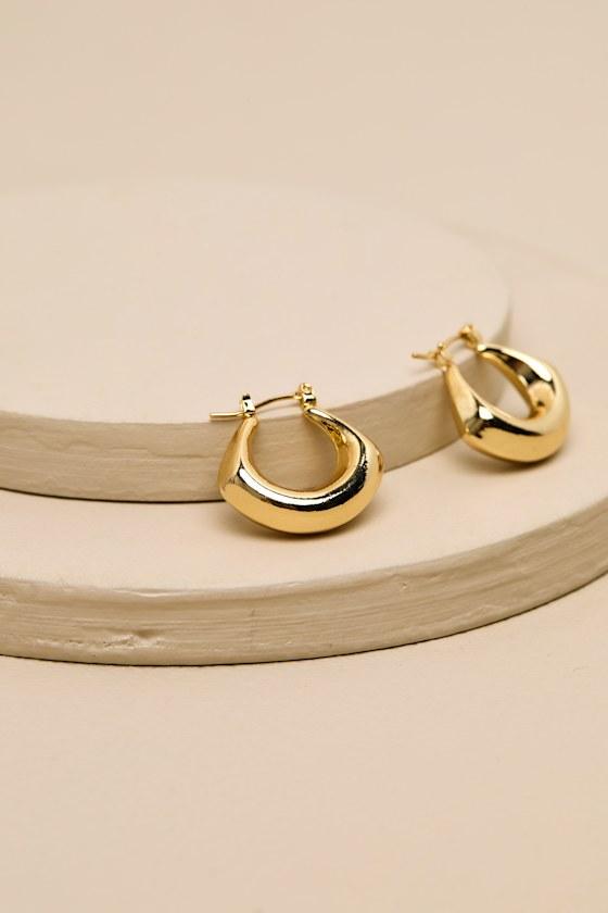 Moriana 14KT Gold Chunky Hoop Earrings Product Image