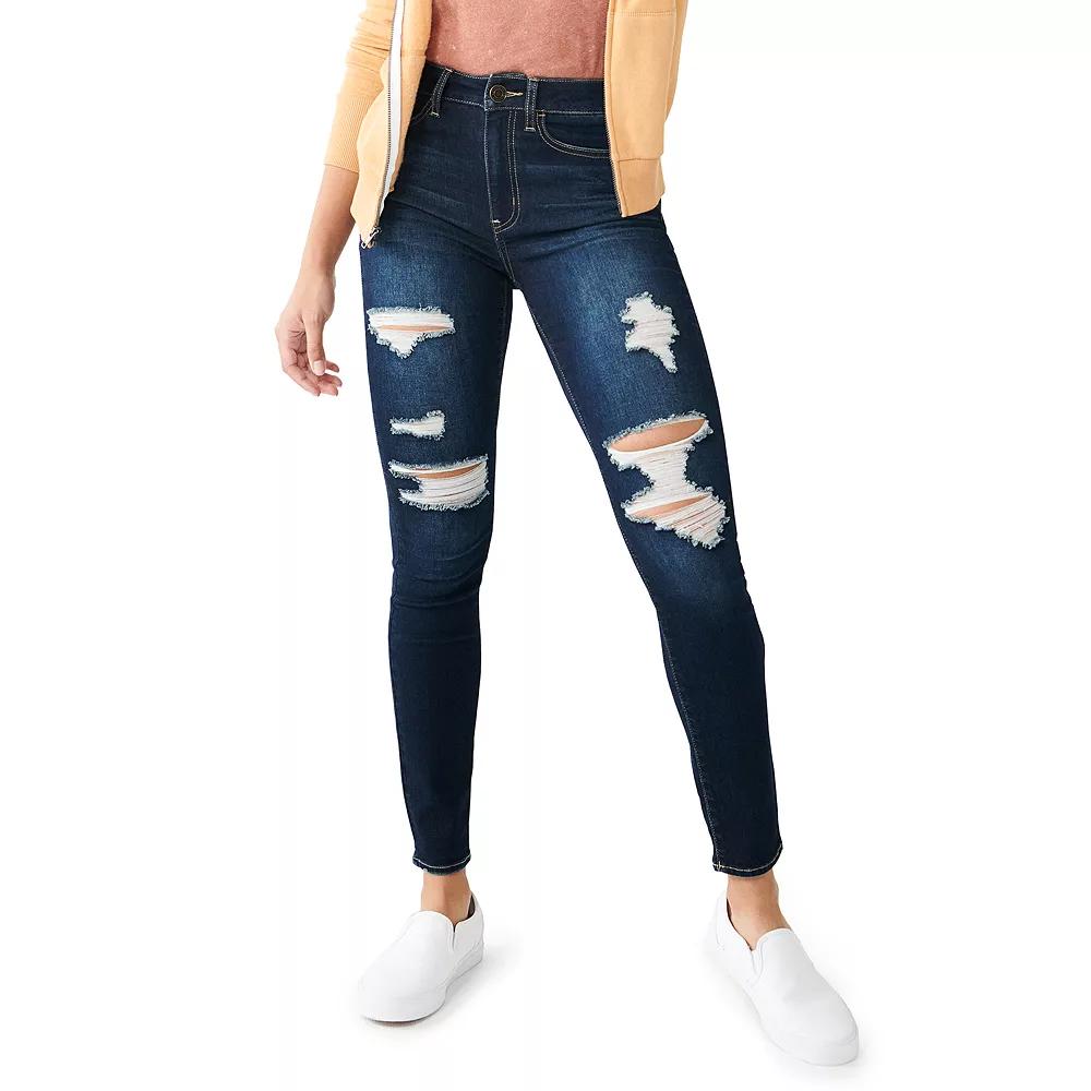 Juniors' SO® High Rise Skinny Jeans, Women's,  Product Image