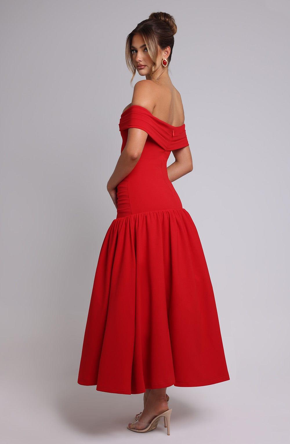 Wilhelmina Midaxi Dress - Red Product Image