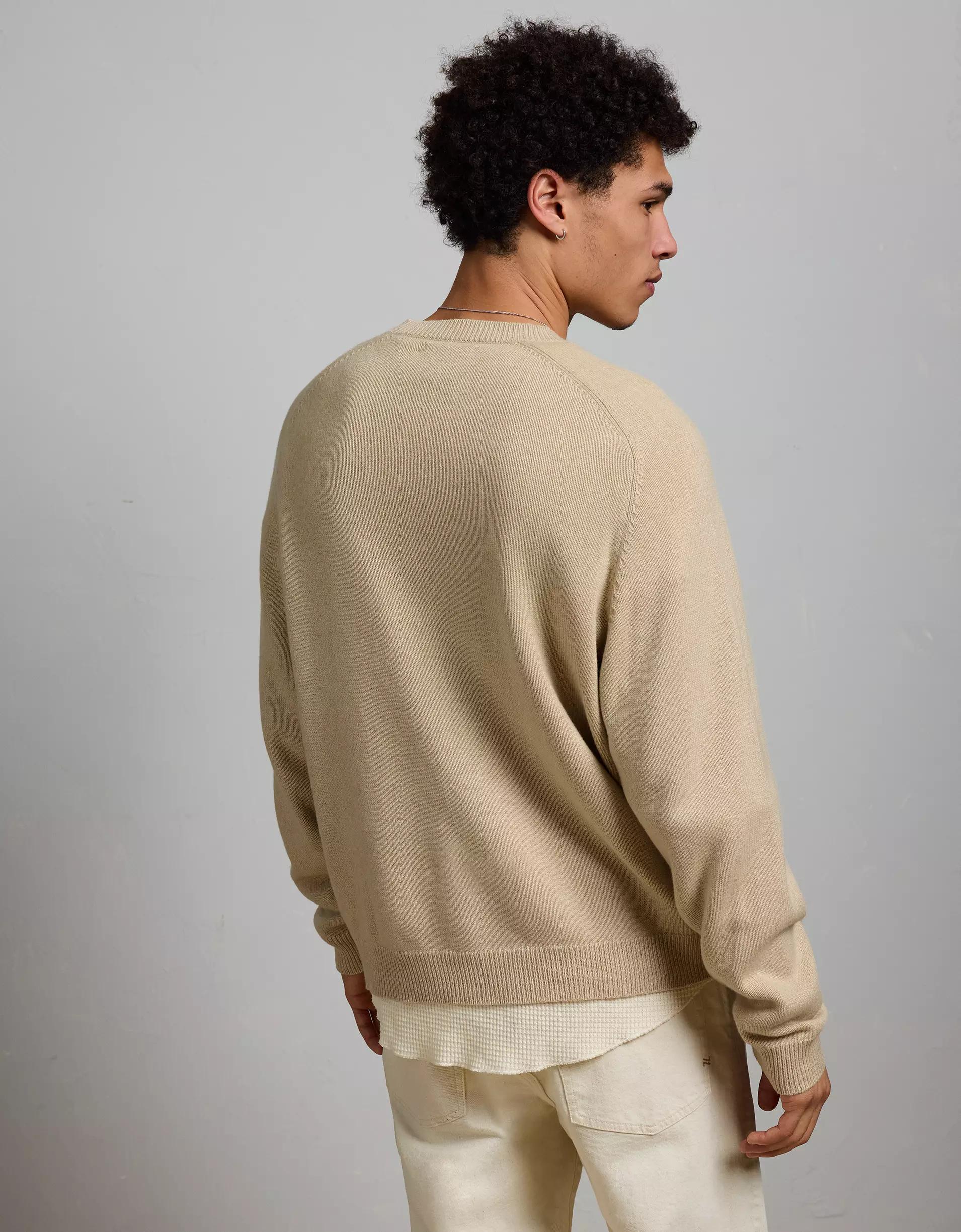 AE77 Premium Cashmere-Blend Crew Neck Sweater Product Image