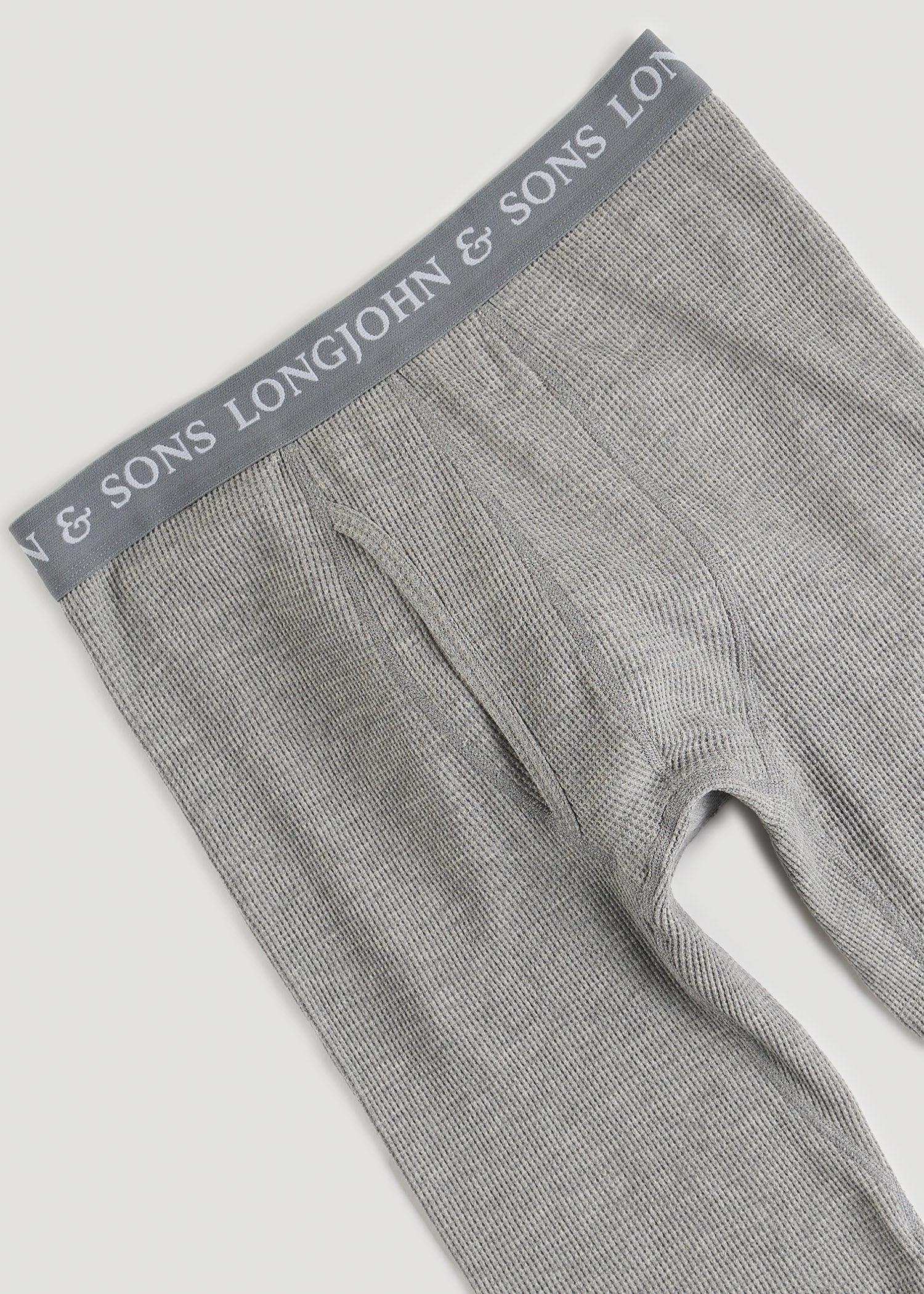 LJ&S Long Thermal Underwear for Tall Men in Grey Mix - Bottoms for Tall Men Male Product Image