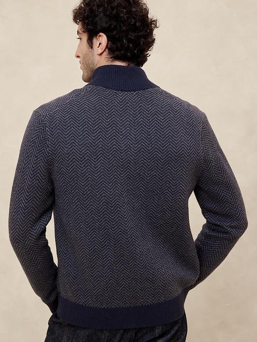 Chevron Zipper Sweater Jacket Product Image