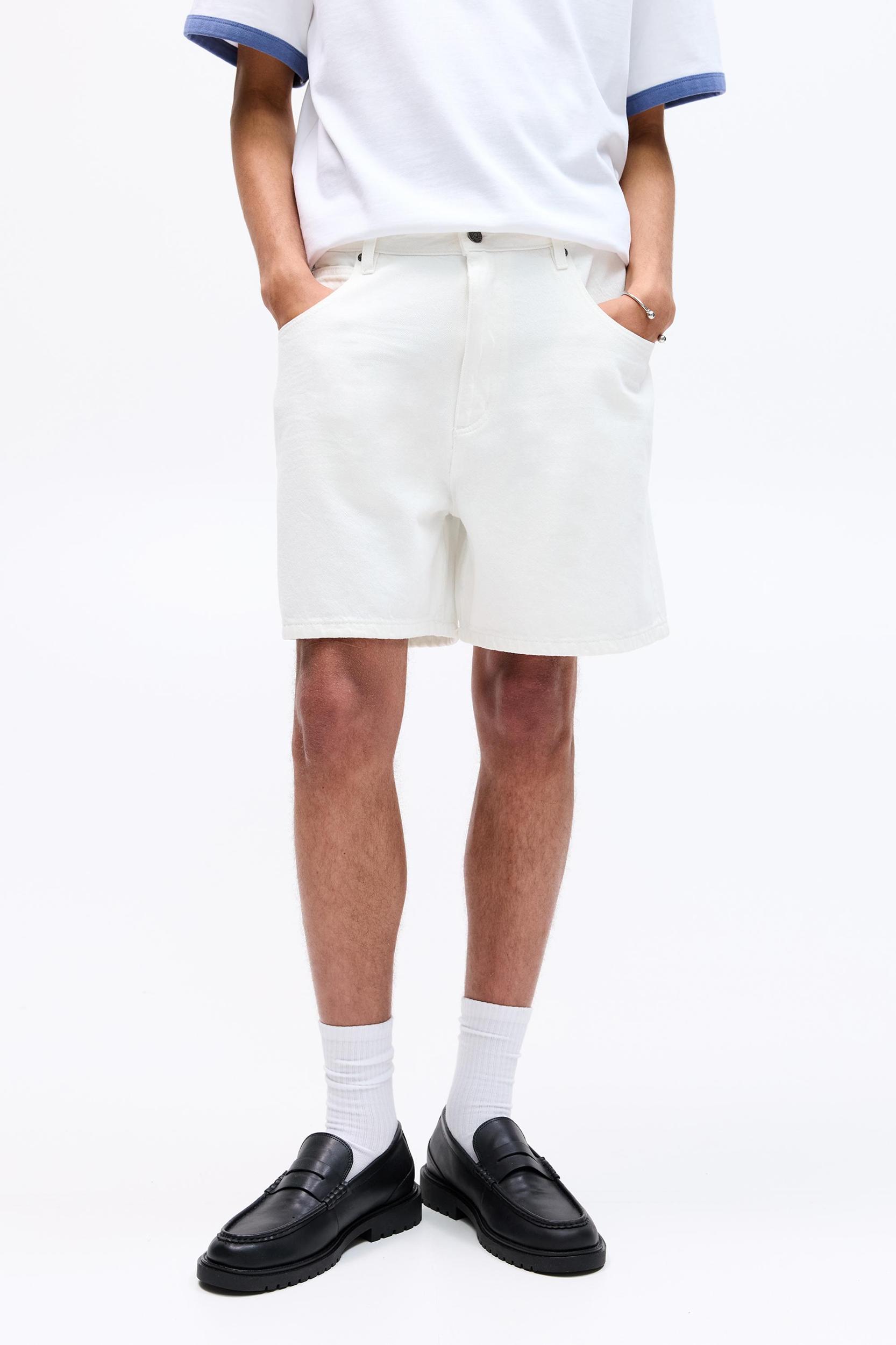 Denim short fit Bermuda shorts Product Image