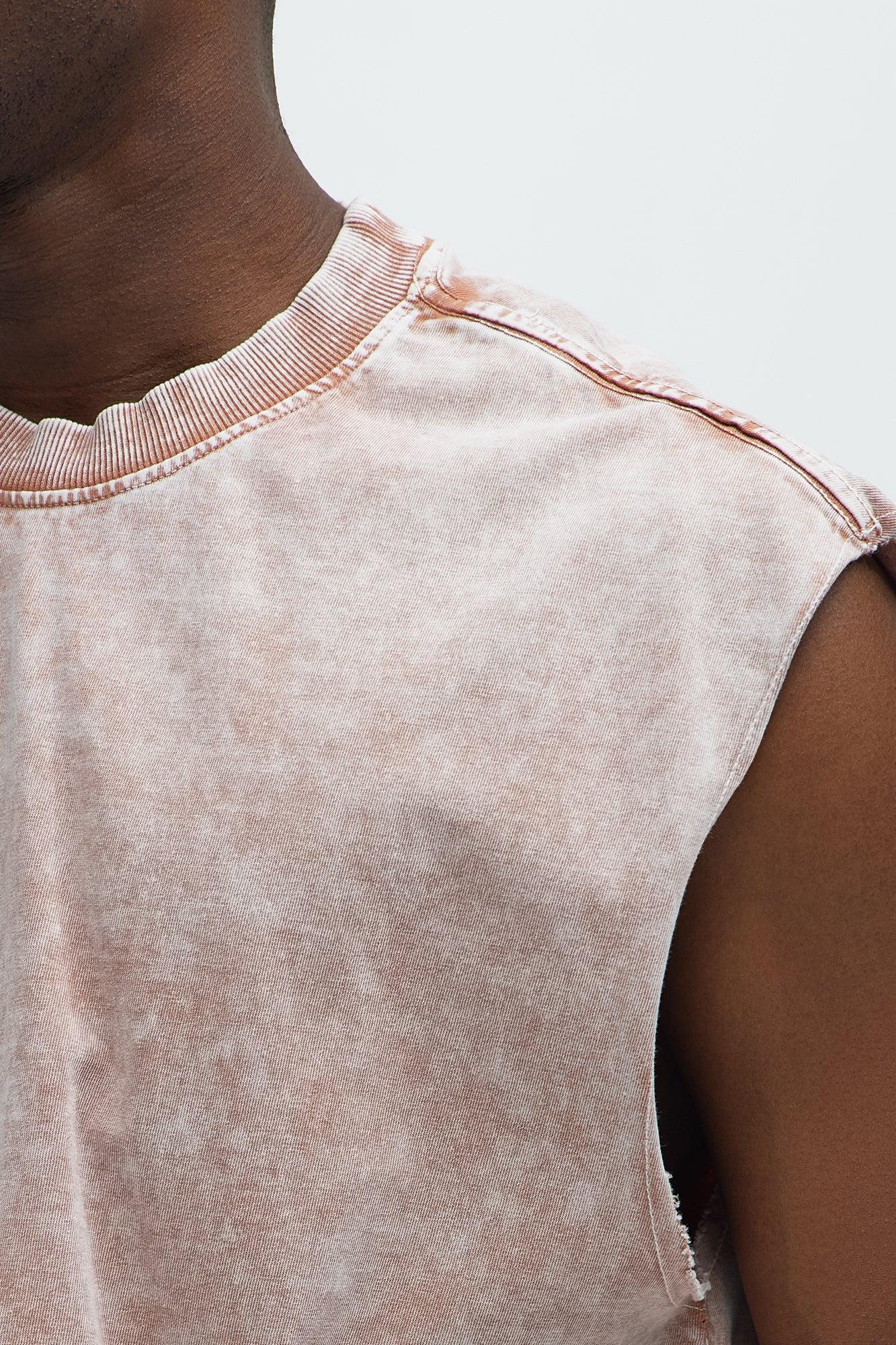 Relaxed Vintage Wash Heavyweight Muscle Tee - Mauve Product Image