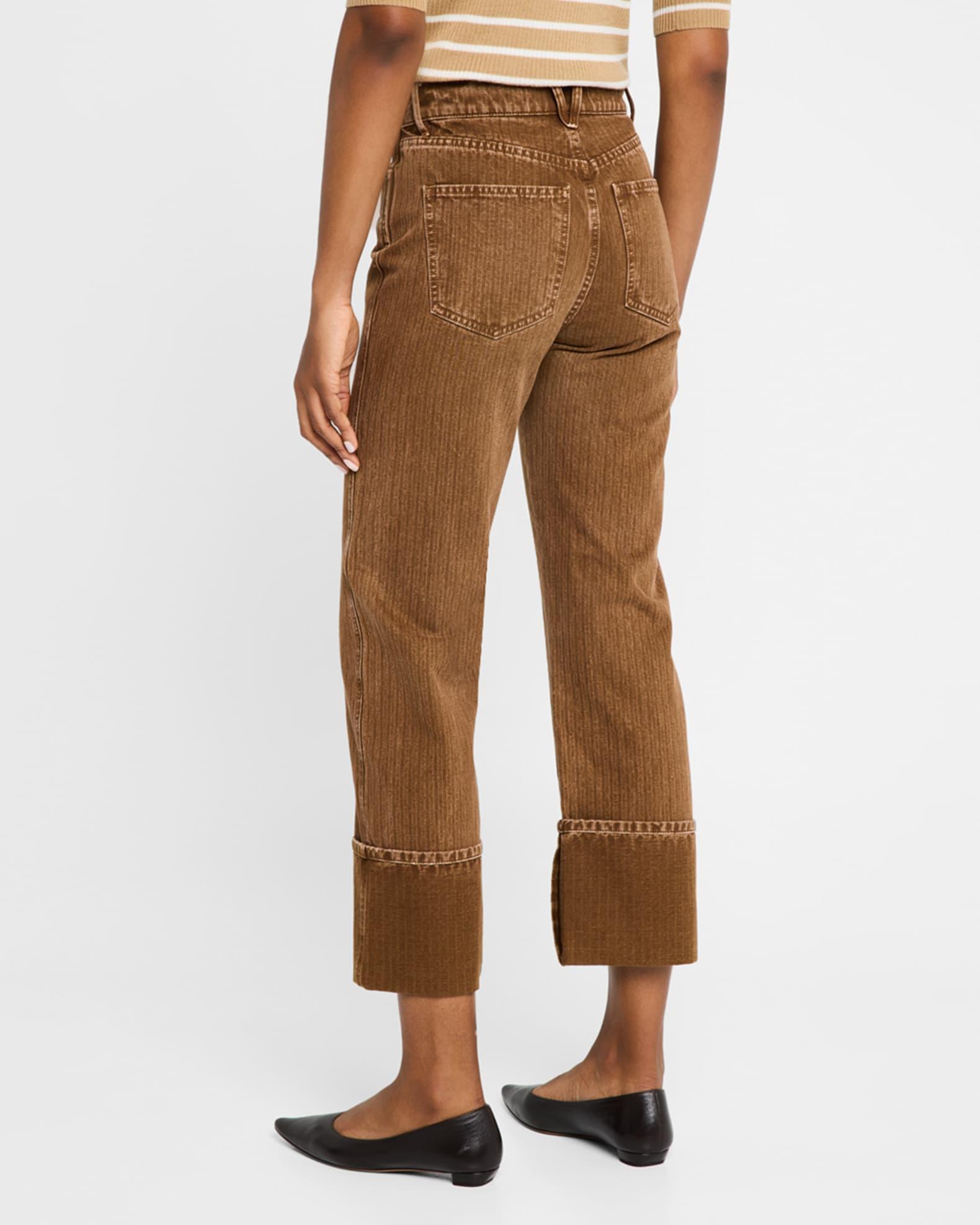 Dylan High-Rise Straight Cuffed Jeans Product Image