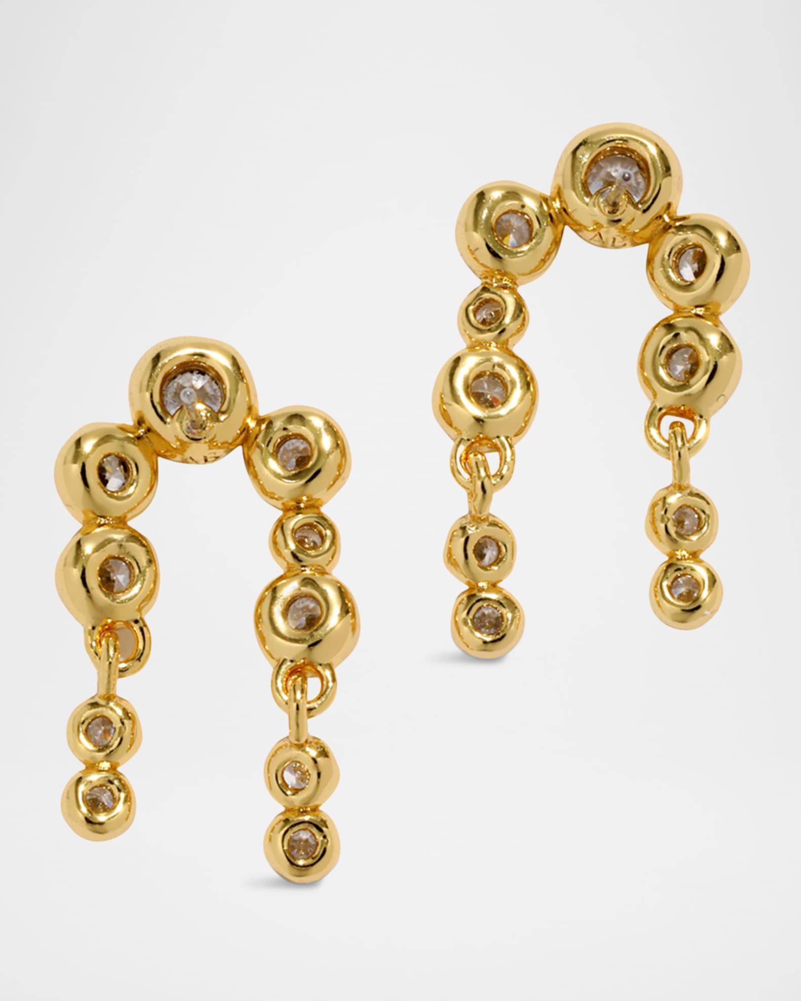Asterales Gold CZ Arched Post Earrings Product Image